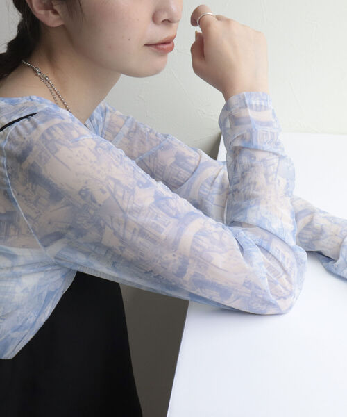 fredy emue（フレディエミュ）の「ランドスケープシアープルオーバー（Tシャツ/カットソー・レディース・グレー系その他/オフホワイト/ブルー系その他・38）」の14枚目の写真