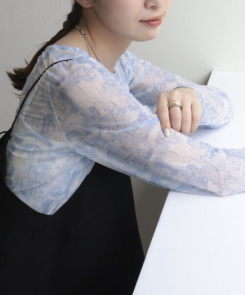 fredy emue（フレディエミュ）の「ランドスケープシアープルオーバー（Tシャツ/カットソー・レディース・グレー系その他/オフホワイト/ブルー系その他・38）」の15枚目の写真