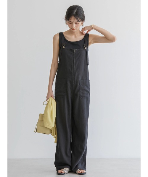 AMERICAN HOLIC(アメリカンホリック)の「リネンブレンドサロペット(ワンピース・レディース・ブラック/キャメル・L/M)」の21枚目の写真