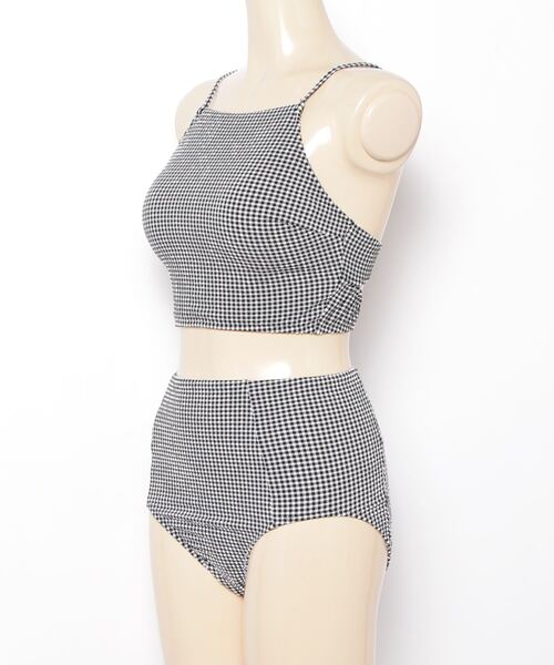 Ungrid(アングリッド)の「UNGRID/アングリッド クロップド ビキニ ギンガムチェック柄 623001(水着・レディース・イエロー/グリーン/ブラック・9号)」の5枚目の写真