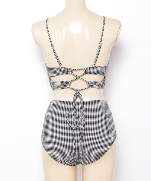 Ungrid(アングリッド)の「UNGRID/アングリッド クロップド ビキニ ギンガムチェック柄 623001(水着・レディース・イエロー/グリーン/ブラック・9号)」の4枚目の写真