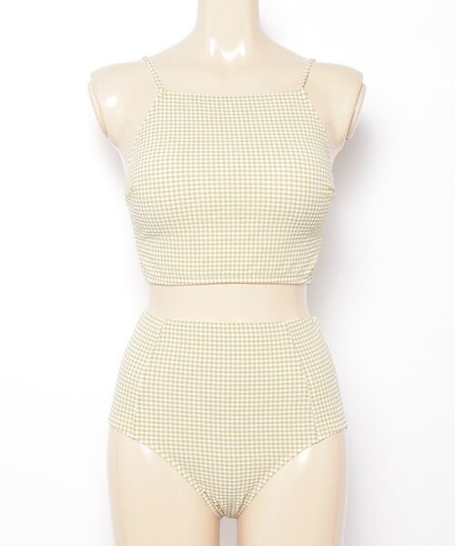 Ungrid(アングリッド)の「UNGRID/アングリッド クロップド ビキニ ギンガムチェック柄 623001(水着・レディース・イエロー/グリーン/ブラック・9号)」の6枚目の写真