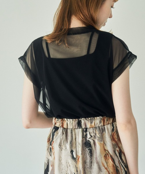 hinari(ヒナリ)の「チュールフレンチスリーブトップス(その他トップス・レディース・アイボリー/ブラック/ミント・FREE)」の15枚目の写真