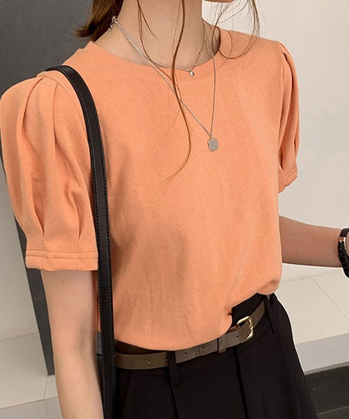 NinaetLina(ニナエリナ)の「半袖Tシャツ(Tシャツ/カットソー・レディース・イエロー/オレンジ/ブラック/ホワイト・FREE)」の8枚目の写真