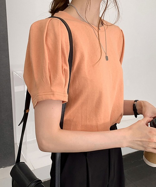 NinaetLina(ニナエリナ)の「半袖Tシャツ(Tシャツ/カットソー・レディース・イエロー/オレンジ/ブラック/ホワイト・FREE)」の9枚目の写真