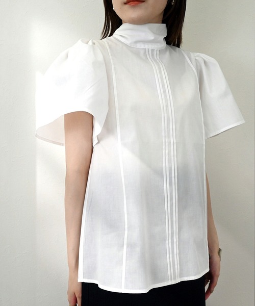 STYLEBLOCK(スタイルブロック)の「ブロードフレアスリーブボウタイブラウス(シャツ/ブラウス・レディース・ホワイト/ブラック/グレー・M)」の2枚目の写真