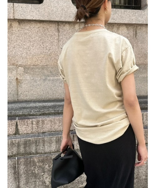 ulu(ウル)の「Pigment t-shirt(Tシャツ/カットソー・レディース・ライトカーキ/チャコールグレー・FREE)」の11枚目の写真