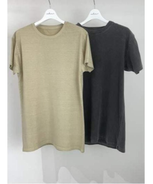 ulu(ウル)の「Pigment t-shirt(Tシャツ/カットソー・レディース・ライトカーキ/チャコールグレー・FREE)」の3枚目の写真