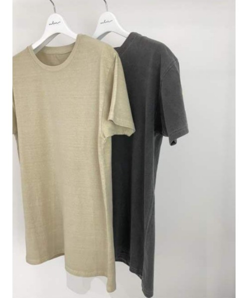 ulu(ウル)の「Pigment t-shirt(Tシャツ/カットソー・レディース・ライトカーキ/チャコールグレー・FREE)」の9枚目の写真