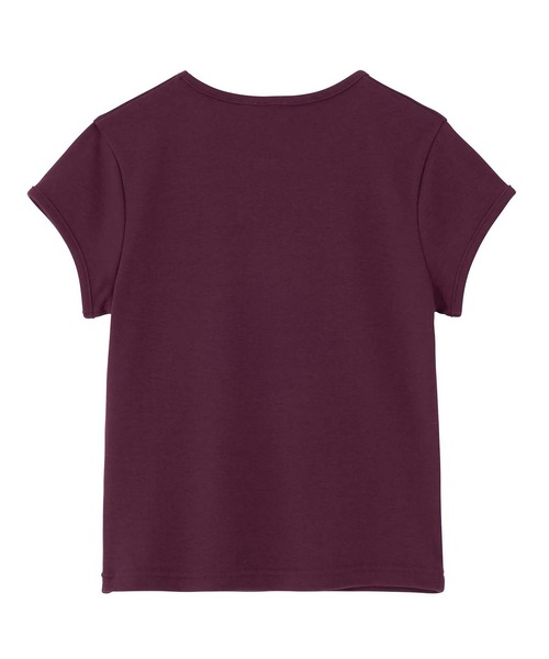 X-girl（エックスガール）の「OBLONG OVAL LOGO BABY TEE（Tシャツ/カットソー・レディース・バーガンディー/ホワイト/チャコール・M/S）」の4枚目の写真