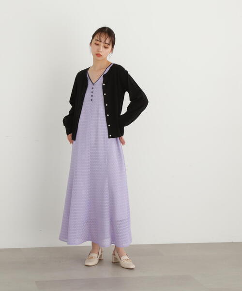 JILL by JILL STUART(ジルバイジルスチュアート)の「◇ドロップパールシルク混カーディガン(カーディガン/ボレロ・レディース・グレー/ライトグリーン/パープル/ホワイト系その他/ブラック・FREE)」の8枚目の写真