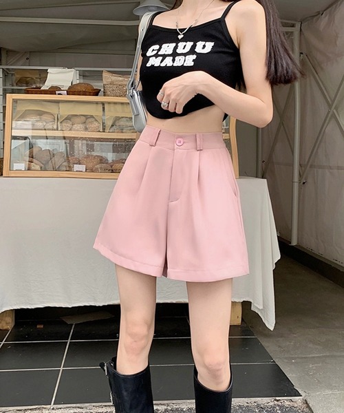 FUNALIVE(ファンアライブ)の「ABETTOR SELECT 韓国ファッション バックシャーリング ワンタック ワイドショーツ(その他パンツ・レディース・ブラック/ライトベージュ/ライトブラウン/ライトグリーン/ピンク・S/M/L)」の5枚目の写真