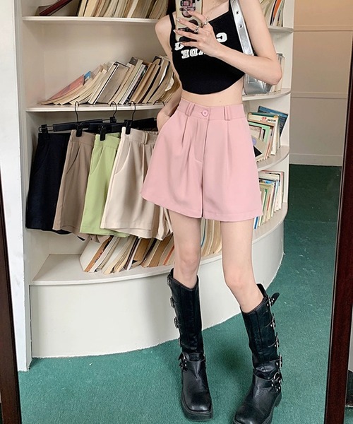 FUNALIVE(ファンアライブ)の「ABETTOR SELECT 韓国ファッション バックシャーリング ワンタック ワイドショーツ(その他パンツ・レディース・ブラック/ライトベージュ/ライトブラウン/ライトグリーン/ピンク・S/M/L)」の17枚目の写真