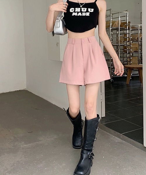 FUNALIVE(ファンアライブ)の「ABETTOR SELECT 韓国ファッション バックシャーリング ワンタック ワイドショーツ(その他パンツ・レディース・ブラック/ライトベージュ/ライトブラウン/ライトグリーン/ピンク・S/M/L)」の20枚目の写真