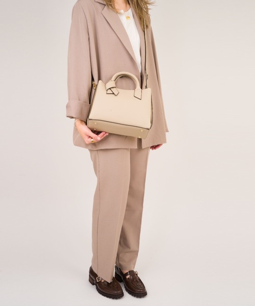 maison vert（メゾンヴェール）の「【maison vert/メゾンヴェール】フェイクレザー 結びハンドバッグ　2WAY（ハンドバッグ・レディース・ベージュ/ブラック・FREE）」の13枚目の写真