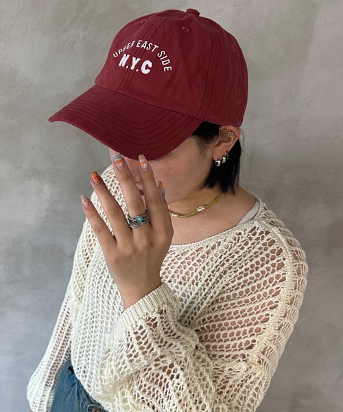 kutir（クティール）の「kutirlune／ロゴ刺繍キャップ（キャップ・レディース・ブラック/ライトベージュ/ボルドー/ブラウン/オレンジ/ネイビー・FREE）」の5枚目の写真