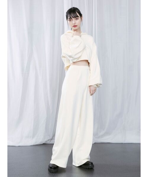 EATME（イートミー）の「タックフレアパンツ（セットアップ可能）（その他パンツ・レディース・ブラック/グリーン/アイボリー・FREE）」の14枚目の写真