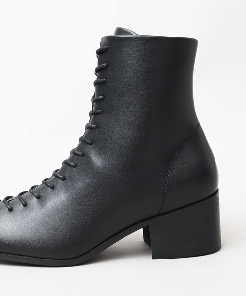 glabella（グラベラ）の「ハイヒール スクエアトゥ センターシーム レースアップブーツ / ヒールブーツ（ブーツ・メンズ・ブラック・S/M/L）」の6枚目の写真