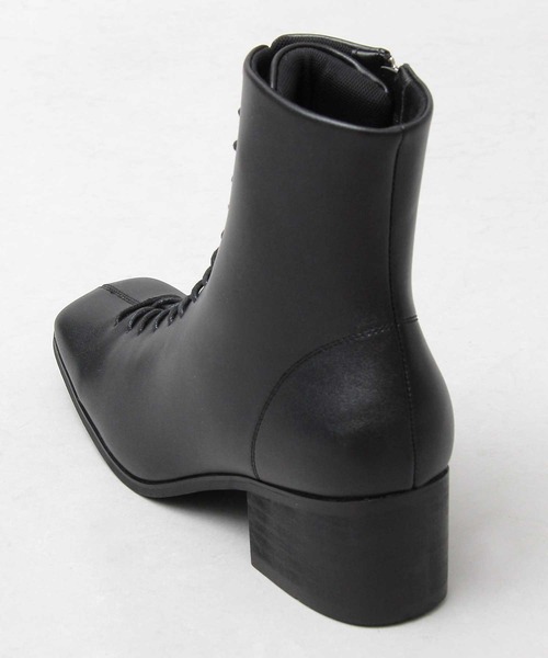 glabella（グラベラ）の「ハイヒール スクエアトゥ センターシーム レースアップブーツ / ヒールブーツ（ブーツ・メンズ・ブラック・S/M/L）」の16枚目の写真