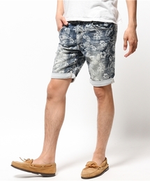 VENCEEXCHANGE | ドビーデニムリゾート柄ショートパンツ  (デニムパンツ)