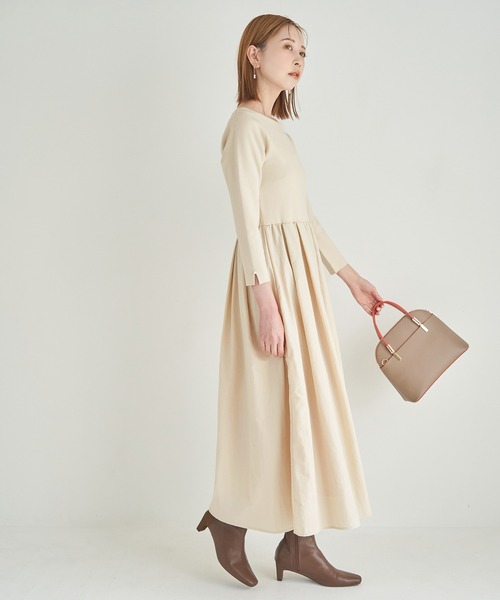 ROPE' PICNIC（ロペピクニック）の「RENU/ニットドッキングワンピース（ワンピース・レディース・ネイビー/グレー/キナリ・38/40）」の22枚目の写真