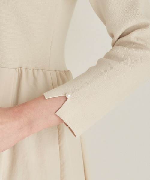 ROPE' PICNIC（ロペピクニック）の「RENU/ニットドッキングワンピース（ワンピース・レディース・ネイビー/グレー/キナリ・38/40）」の6枚目の写真