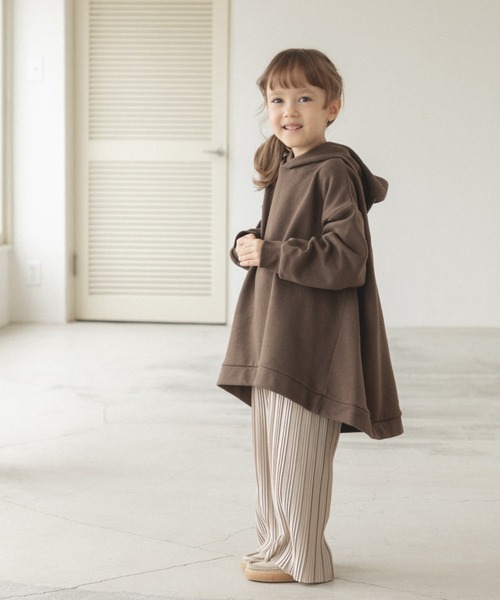 pairmanon（ペアマノン）の「【ママとおそろい】フード付き Aライン パーカー（パーカー・キッズ・ミント/パープル/ブラック/ブラウン・130/90/120/140/100/110/150）」の8枚目の写真