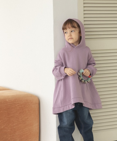 pairmanon（ペアマノン）の「【ママとおそろい】フード付き Aライン パーカー（パーカー・キッズ・ミント/パープル/ブラック/ブラウン・130/90/120/140/100/110/150）」の12枚目の写真