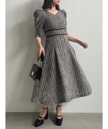 dazzlin | ラメツイードタックボリュームワンピース(ワンピース)