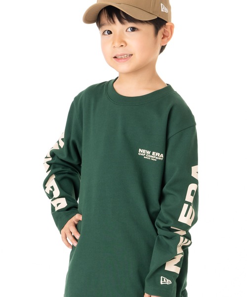 NEW ERA(ニューエラ)の「ニューエラキッズ 長袖Tシャツ 袖ロゴ ONSPOTZ別注(Tシャツ/カットソー・キッズ・ブラック/ホワイト/ネイビー/ダークグリーン・140/160/130/150)」の4枚目の写真