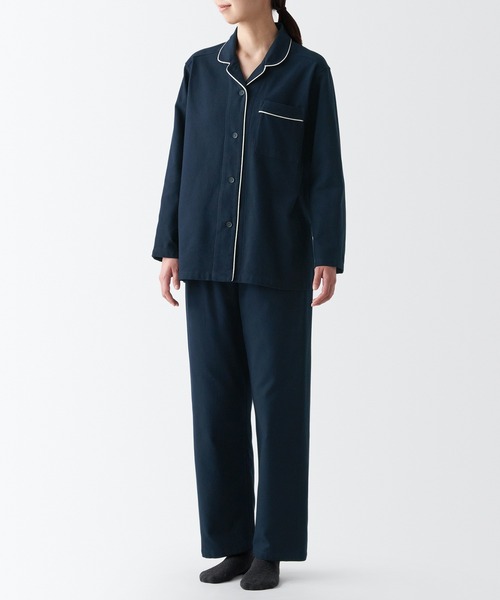 無印良品（ムジルシリョウヒン）の「脇に縫い目のない　フランネルパジャマ（ルームウェア/パジャマ・レディース・ピンク系1/グリーン系5/ネイビー系/アイボリー/イエロー系6/ピンク・XXL/S/XS/XL/M/L）」の3枚目の写真