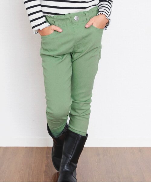 BREEZE(ブリーズ)の「【ユニセックス・17色展開】らくらくスキニーパンツ(その他パンツ・キッズ・グリーン/ライム/ライトグレー/ブラック/ピンク/ラベンダー/ネイビー/サックスブルー/オレンジ/オフホワイト/インディゴブルー/ベージュ/ブルー/ブラウン/パープル/チェック/カーキ・100/140/110/130/90/120/150)」の7枚目の写真