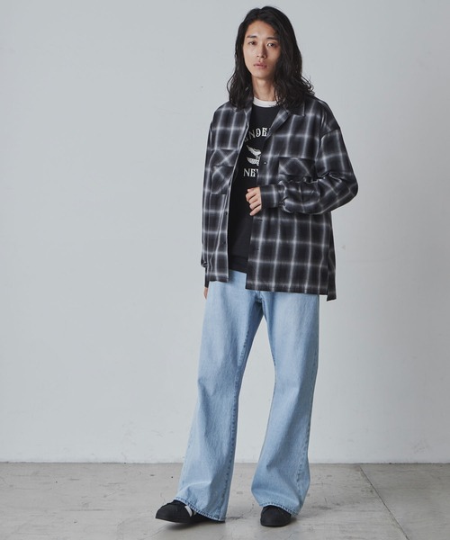 THE STANDARD（ザスタンダード）の「WEGO/オンブレーチェックシャツ（シャツ/ブラウス・メンズ・ブラック系その他2/グリーン系その他2・MEDIUM/LARGE）」の3枚目の写真