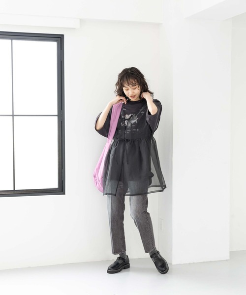 niko and...（ニコアンド）の「オリジナルBIGパフショルダーバッグ（ショルダーバッグ・レディース・ブラック/イエロー×ブラック/パープル・0）」の6枚目の写真