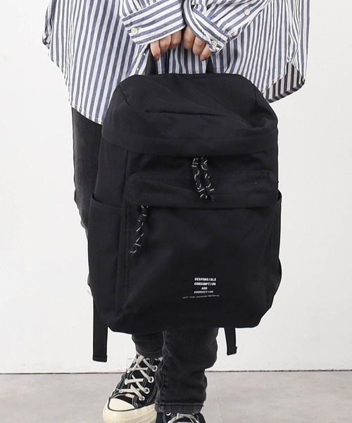 COOCO(クーコ)の「リサイクルPETボックスリュック/A4対応(バックパック/リュック・レディース・カーキ/キャメル/ブラック・9)」の21枚目の写真