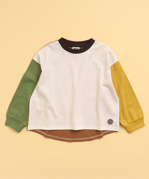 BREEZE（ブリーズ）の「【WEB限定・14色展開】無地/ボーダーTシャツ（Tシャツ/カットソー・キッズ・サックスブルー/キャメル/その他12/イエロー/ピンク/ブラック/オフホワイト/ベージュ/その他13/ブルー/マスタード/グリーン/その他11/チャコール・130/140/110/90/150/120/100）」の12枚目の写真