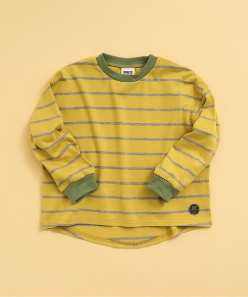 BREEZE（ブリーズ）の「【WEB限定・14色展開】無地/ボーダーTシャツ（Tシャツ/カットソー・キッズ・サックスブルー/キャメル/その他12/イエロー/ピンク/ブラック/オフホワイト/ベージュ/その他13/ブルー/マスタード/グリーン/その他11/チャコール・130/140/110/90/150/120/100）」の9枚目の写真