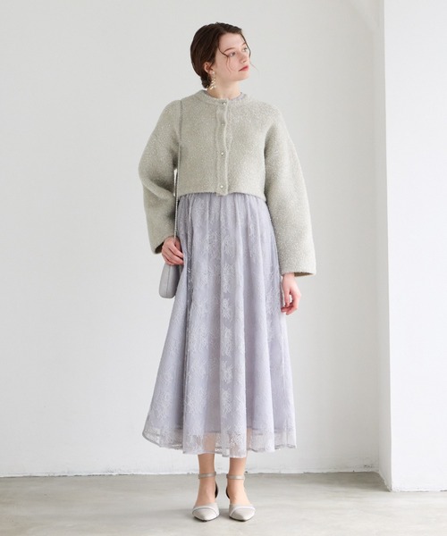 AIMER（エメ）の「【WEB限定】プチハイネック5分袖レースパーティードレス　結婚式　お呼ばれ　ドレス　20代 30代 40代（ドレス・レディース・ブラウン/モカ/ネイビー/グレイッシュブルー/グリーン/ブラック/ライトグレー・SMALL/MEDIUM/LARGE/X-LARGE）」の16枚目の写真