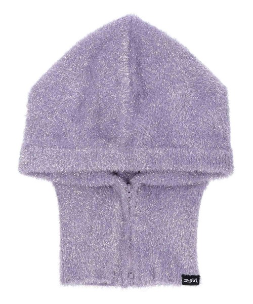 X-girl（エックスガール）の「GLITTER BALACLAVA（ニットキャップ/ビーニー・レディース・グレー/ブラック/ライトパープル・ONE SIZE）」の3枚目の写真