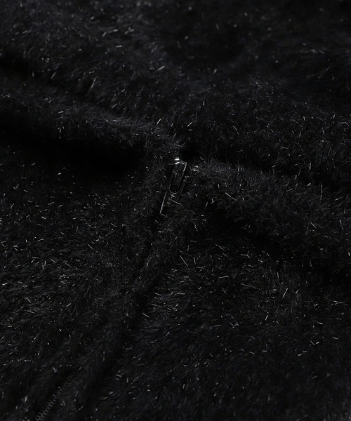 X-girl（エックスガール）の「GLITTER BALACLAVA（ニットキャップ/ビーニー・レディース・グレー/ブラック/ライトパープル・ONE SIZE）」の6枚目の写真