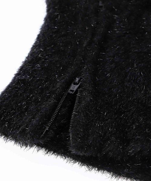 X-girl（エックスガール）の「GLITTER BALACLAVA（ニットキャップ/ビーニー・レディース・グレー/ブラック/ライトパープル・ONE SIZE）」の7枚目の写真