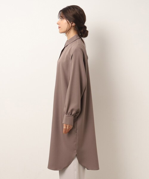 SHOO・LA・RUE（シューラルー）の「◆大人きれいな ルーズシャツワンピース（ワンピース・レディース・ブラック/ダークグリーン/ブラウン系その他・04/02/03）」の4枚目の写真