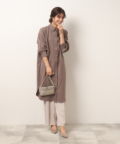 SHOO・LA・RUE（シューラルー）の「◆大人きれいな ルーズシャツワンピース（ワンピース・レディース・ブラック/ダークグリーン/ブラウン系その他・04/02/03）」の6枚目の写真