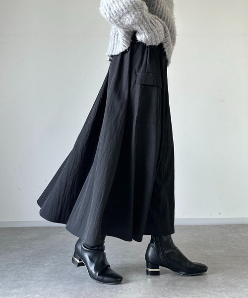 un dix cors(アンディコール)の「《WEB限定》サイドポケットフレアスカート(スカート・レディース・グリーン/ベージュ/ブラック・FREE)」の8枚目の写真