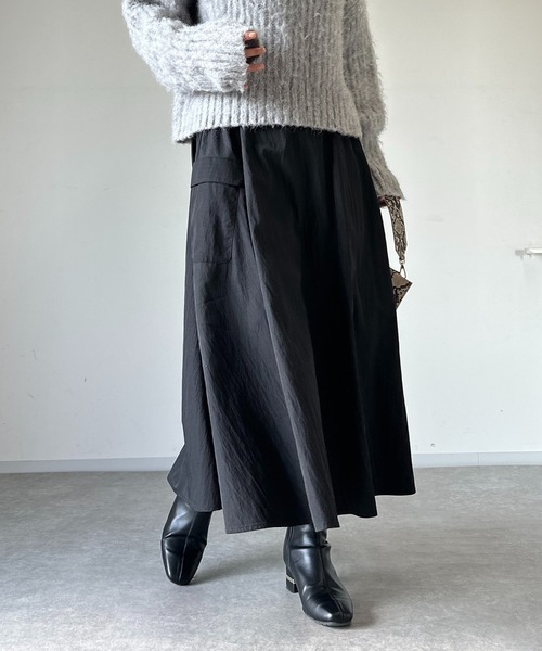 un dix cors(アンディコール)の「《WEB限定》サイドポケットフレアスカート(スカート・レディース・グリーン/ベージュ/ブラック・FREE)」の12枚目の写真