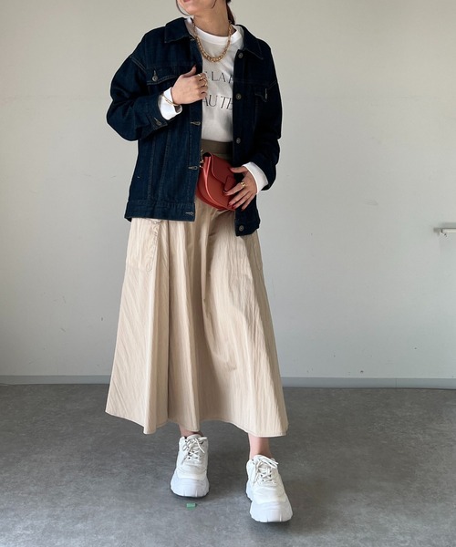 un dix cors(アンディコール)の「《WEB限定》サイドポケットフレアスカート(スカート・レディース・グリーン/ベージュ/ブラック・FREE)」の7枚目の写真