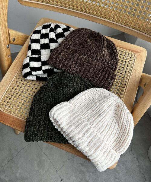 WEGO（ウィゴー）の「WEGO/チャンキーニットキャップ（ニットキャップ/ビーニー・レディース・その他1/ブラウン/カーキ/オフホワイト・FREE）」の6枚目の写真