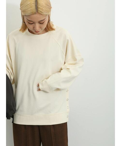 Samansa Mos2 blue(サマンサモスモスブルー)の「ダンボールニットプルオーバー(Tシャツ/カットソー・レディース・ベージュ/ブラック/キナリ・F)」の14枚目の写真
