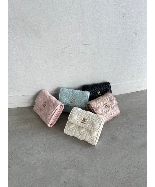 one after another NICE CLAUP（ワンアフターアナザーナイスクラップ）の「ハートキルティングウォレット（財布・レディース・サックスブルー/ベージュ/アイボリー/ブラック・FREE）」の6枚目の写真