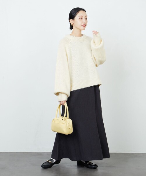 FREAK'S STORE（フリークスストア）の「限定展開　カラー シャギーニット ショートプルオーバー（ニット/セーター・レディース・ナチュラル/グレー/ブラック/ブラウン/コーラルピンク/イエロー/グリーン/ブルー・ﾌﾘ-）」の9枚目の写真